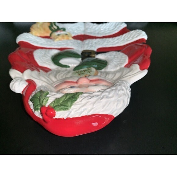 2 Fitz & Floyd Classics Santa Canape Dessert Cookie Plate Kitten‎ Kitty 2004 - Picture 4 of 11